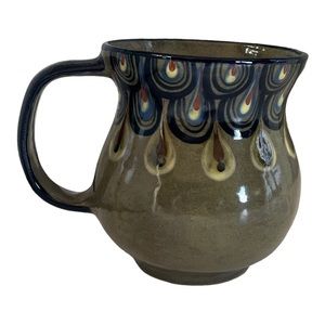 Guatemala Raindrop Coffee Mug Handmade Ceramic Hand Painted Signed Guate Mayanke